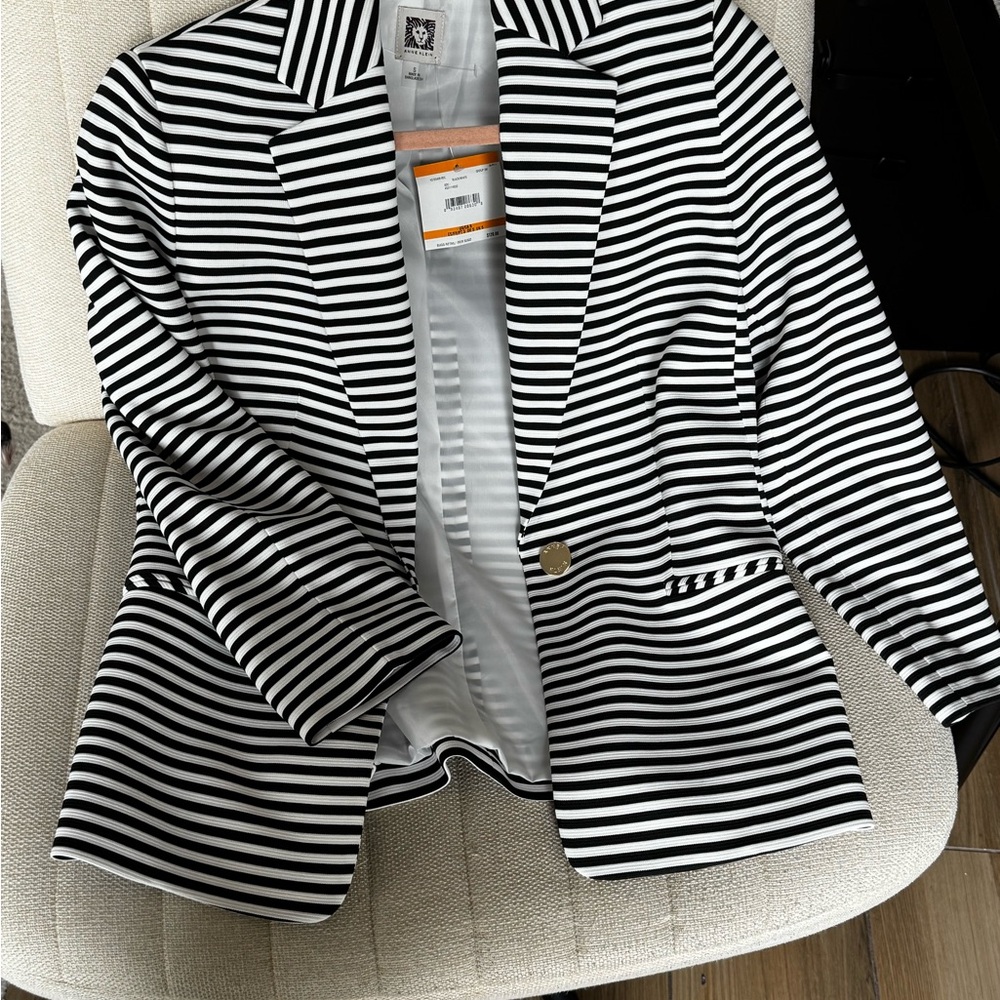 Anne Klein Monochrome Striped Jacket